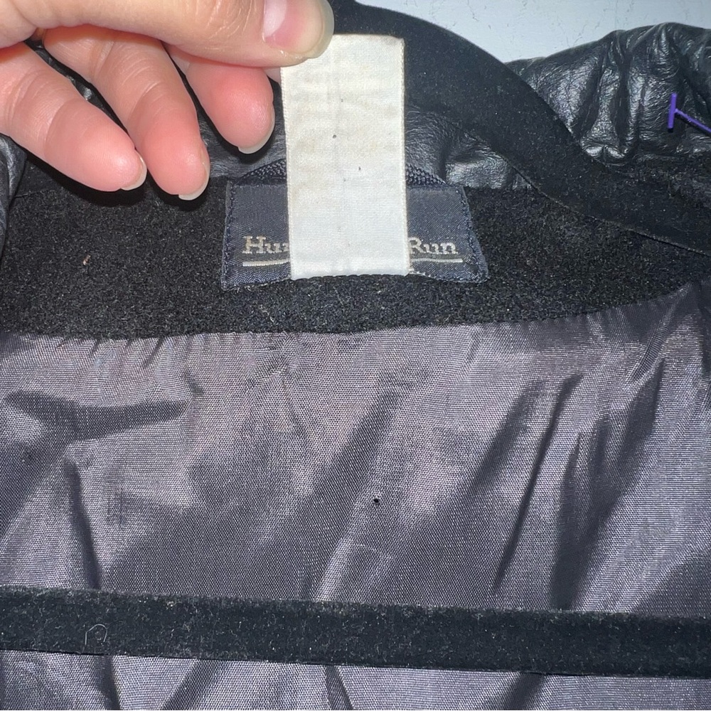 Vintage Hunter’s Run Pure New Wool And Leather Trim Black Long Coat - Picture 10 of 14
